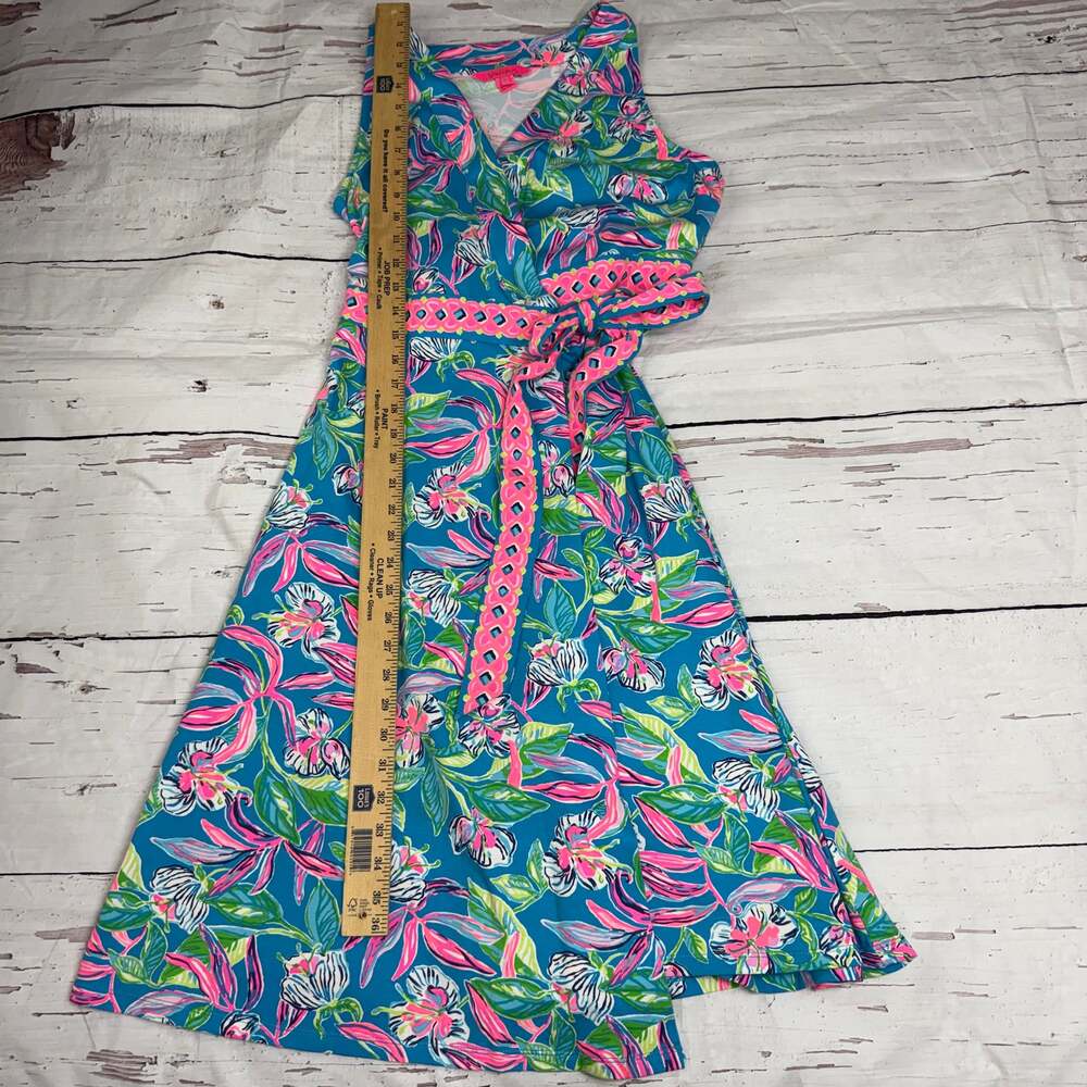 Lilly Pulitzer Floral Wrap Dress, Tropical Print, Size M - Summer Preppy Style - Picture 9 of 9